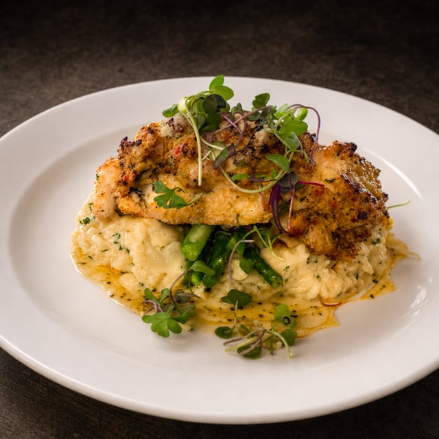 Crab Topped Red Grouper.