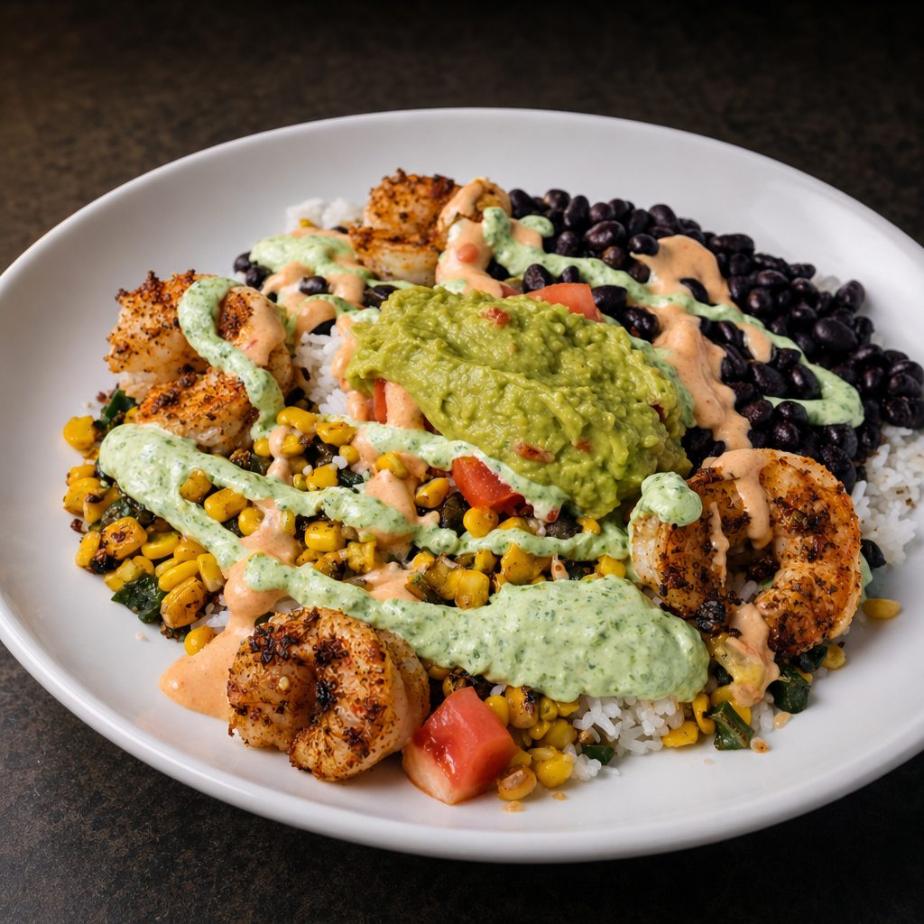 Grilled Shrimp & Avocado Bowls.
